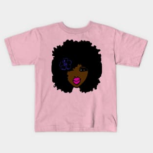 BrownSkin Curly Afro Natural Hair💋💋 PinkLips TShirt Kids T-Shirt